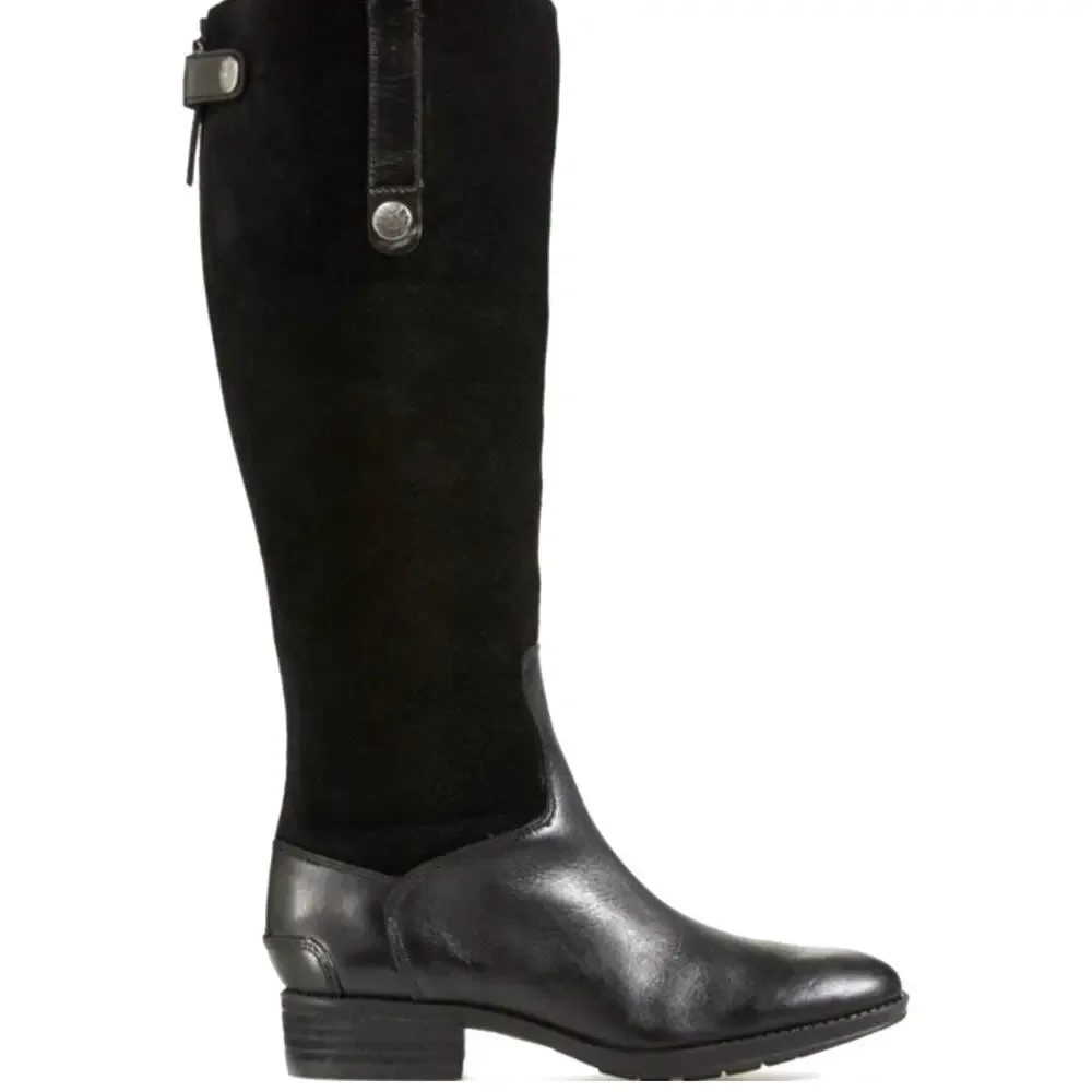 Sam Edelman Pembrooke Women's Heritage Black Suede Leather Riding Boot‎ - Sz 6.5